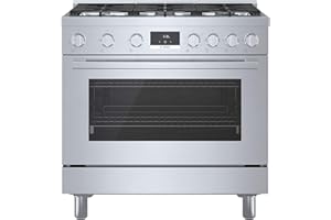Bosch 800 Series 36 in. 3.5 cu. ft. Industrial Style Gas Range with 6-Burners in Stainless Steel HGS8655UC