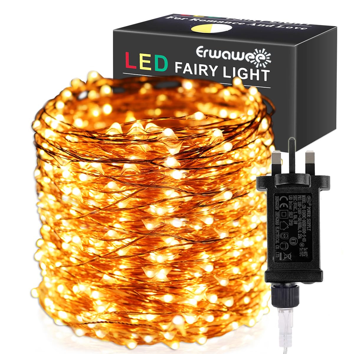 Christmas Lights Copper Wire, 328FT 100M 1000 LEDs Christmas Outdoor Indoor Decorations String Light Warm White, 8 Modes Waterproof Twinkle Starry Fairy Light for Garden,Xmas,Party,Trees,Home,Wedding