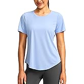 Women's Short Sleeve Workout Shirts UPF 50+ Sun Protection T-Shirts Quick Dry Breathable Gym Running Hiking Tops for Women