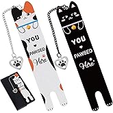 Shejdgart You Pawsed Here Bookmark - 2PCS Cat Bookmarks for Reading Women Men Kids, Cute Kitten Gifts for Animal Lovers, Cat Christmas Birthday Graduation Appreciation Gifts for Book Lover Friends
