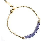 Gempires Natural Chips Bar Bracelet, Energy Healing Crystals, Birthday, Gift for Her, Gemstone Jewelry 8 inch