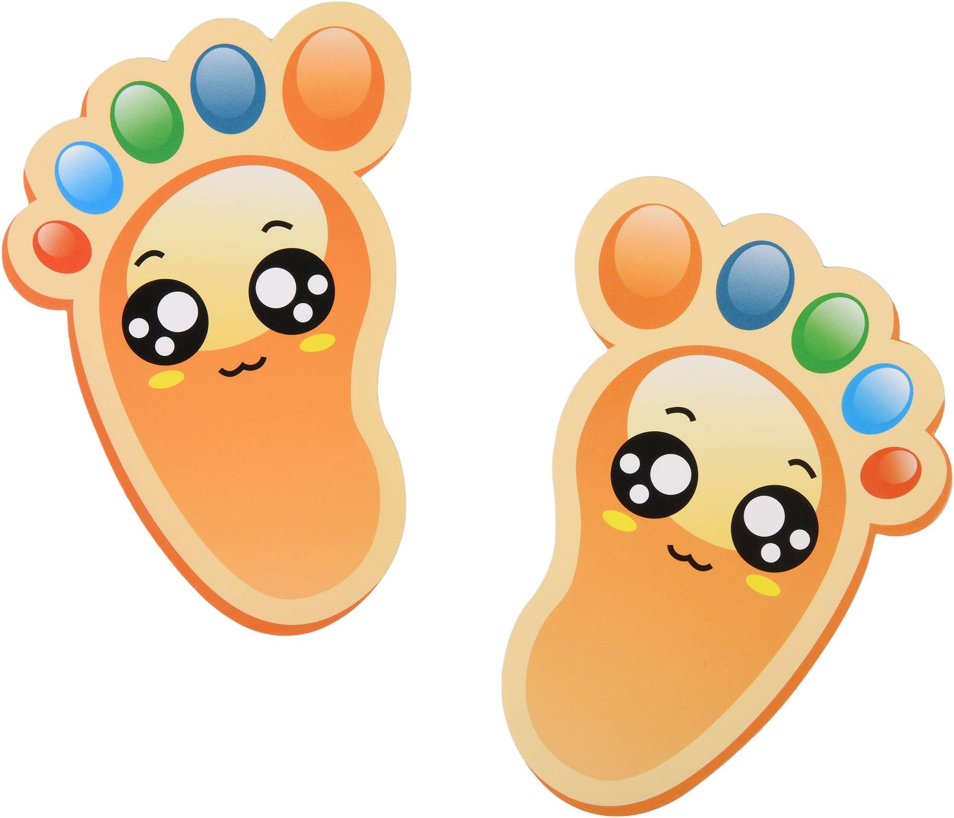 Bluecell 15-Pairs Cartoon Guide Self-Adhesive Footprints Stickers Floor Decals for Kids Room Party Nursery Floor Stairs Decor (Orange)
