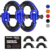 AUTORICH Safety Chain Connector Link, 1/2IN Tow Hitch Hammerlock Coupling Link, 2 Pack G80 Alloy Steel Tow Chain Connector, Quick Install & Remove, 12000 lbs Load Limit, Blue