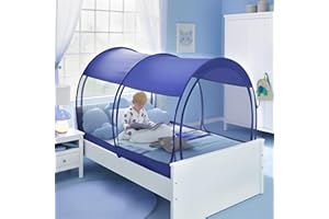 Alvantor Mosquito Net Bed Canopy Tents Dream Privacy Space Twin Size Sleeping Tents Indoor Pop Up Portable Frame Breathable Cottage Blue (Mattress Not Included)