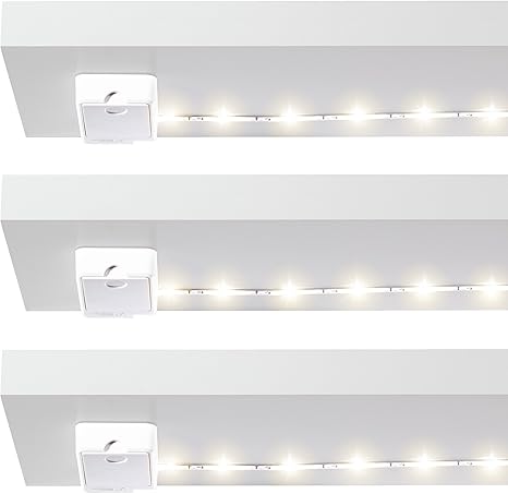 Luminoodle Click 3 Pack Warm White 1 Meter Battery Powered Tap