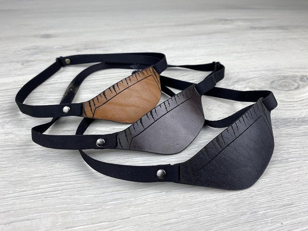 Leather Eye Patch, Handmade Adjustable Slim Eye Patch