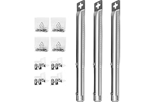 OUTDOOR BAZAAR Universal Adjustable Stainless Steel Burners (12 inches to 17.5 inches) for Gas Grills from Weber, DynaGlo, Nexgrill, Brinkmann, Master Forge and Others (BTB3)