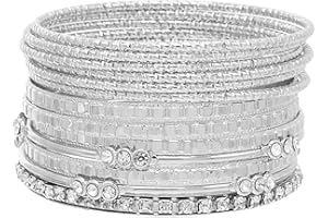 HIIXHC Bangles Bracelets for Women Bracelet Stack Chunky Indian Multi Bangle Bracelet Set Punk Bracelets Jewelry for Women Gift