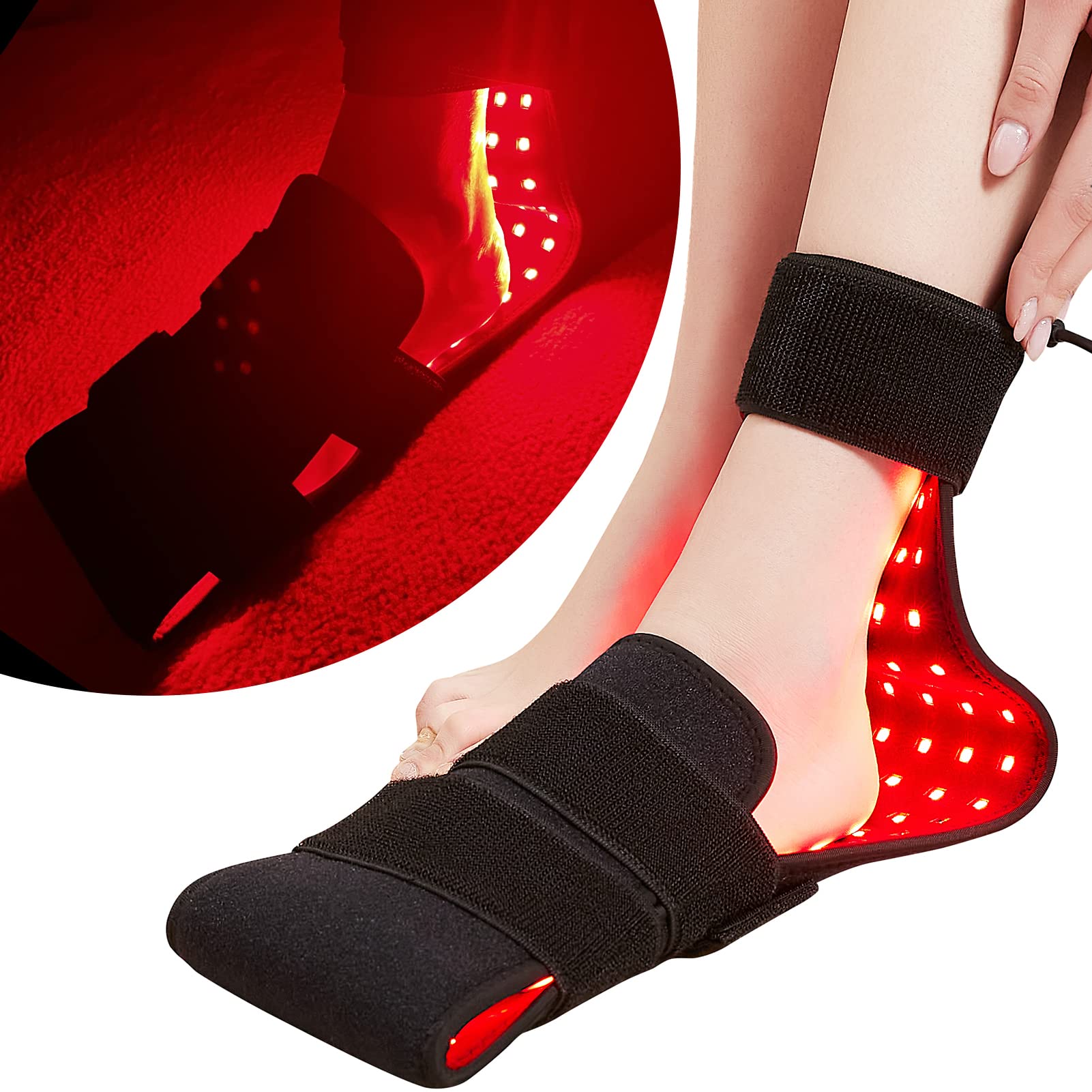 Photo 1 of LED Red Light Therapy for Feet & Body, CAMECO 640nm & 660nm & 880nm Infrared Light Therapy Belt for Foot Pain & Neuropathy, Wearable Foot Therapy Wrap, Timer, 3 Temperature Setting