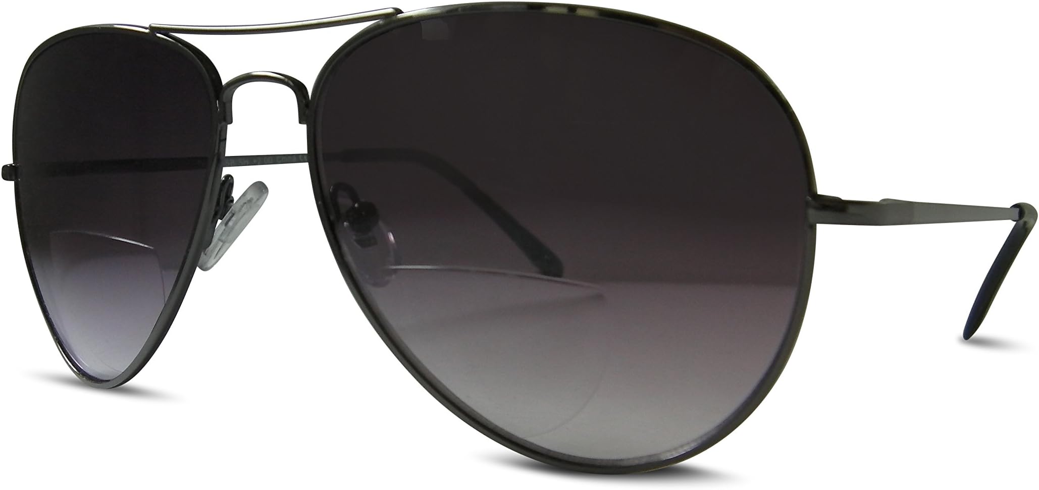 Jackson Pilot Style Bifocal Reading Sunglasses Sunreaders (Pewter Grey, 1.75)