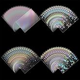 200pcs Holographic Card Sleeves 66x91mm Cute Photocard Sleeves Laser Flashing Trading Card Sleeve for MTG, TCG, Baseball, Football, Game Cards Collectors Heavy Duty 4 Mil Protector PP 4 Designs