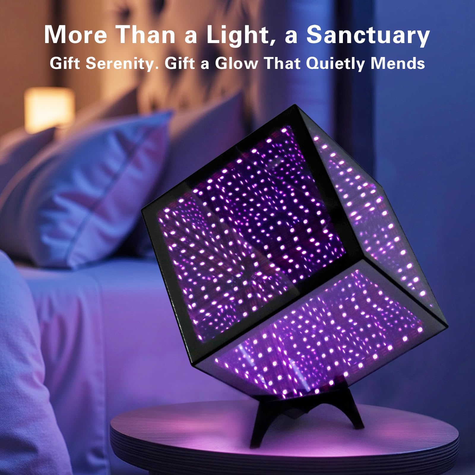 Bixobag RGB Infinity Hyper Cube Light with APP Control - Smart Infinity Mirror Night Light, 16M Colors Music Sync, Gaming Room Decor, Mood Lighting for Bedroom Desk and Party (7 Inches)