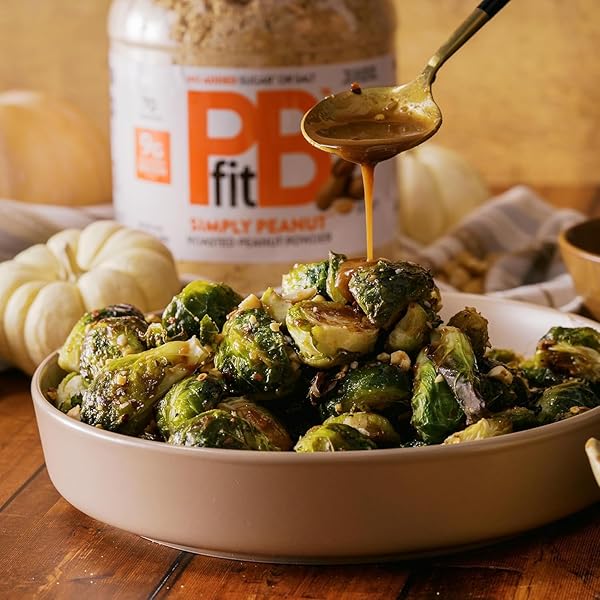 PBFIT 24 OUNCE SIMPLY PEANUT POWDERED PEANUT POWDER, NO ADDED SUGAR OR SALT, NON-GMO, PLANT-BASED, GLUTEN-FREE PROTEIN POWDER, 9G OF PROTEIN 9% DV