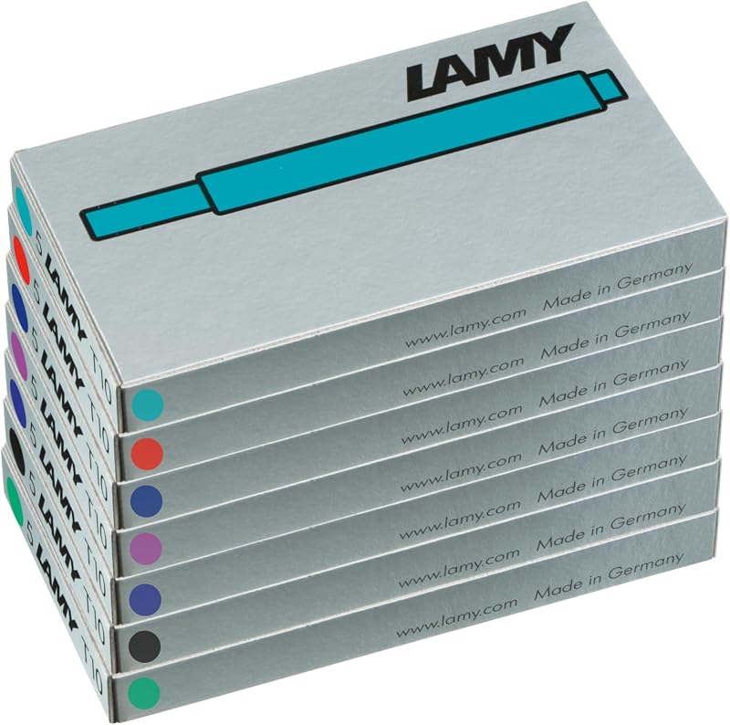 LAMY T10 Ink Cartridges Set of 7 Large Capacity Assorted Colors 1.25 ml