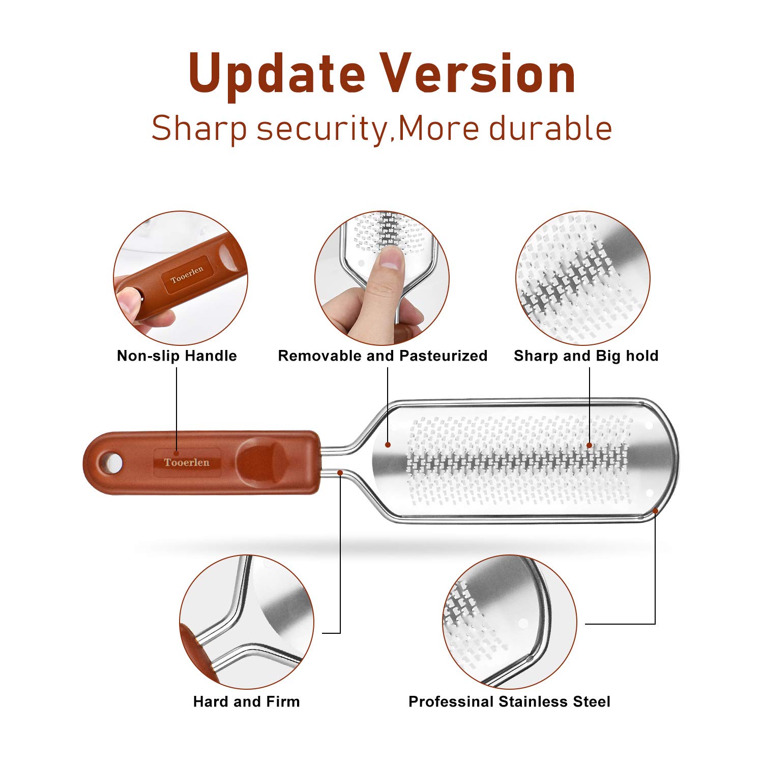 Tooerlen Foot Rasp Foot File Foot Grater, Can be Used on Both Wet and Dry Feet, Best Foot Care Pedicure Metal Surface Tool to Remove Hard Skin, for Extra Smooth and Beauty Foot- (Colossal) : Beauty