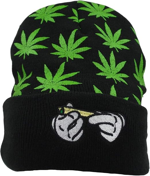 pot leaf beanie
