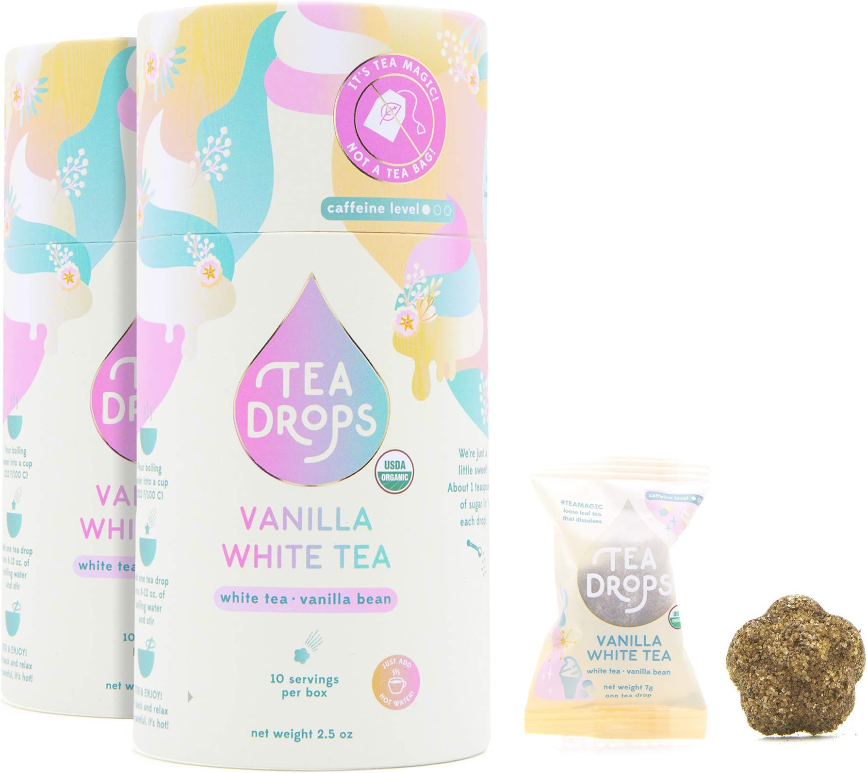 Loose Leaf Tea Drops 20 Caffeine (Vanilla White, 20 Count)