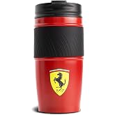 Ferrari Scuderia Logo Thermal Mug - Red - 17oz | Features a Scudetto badge at the base, Screw-on lid with anti-spill spout, Officially licensed F1 product