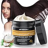 IIIMEIDU Hair Mask for Damaged Hair, Keratin Hair Mask Treatment for Dry Damaged Hair, Deep Repair Conditioning, Coconut Oil Hydrating, No Sulphates, No Parabens (16.9 Fl Oz)
