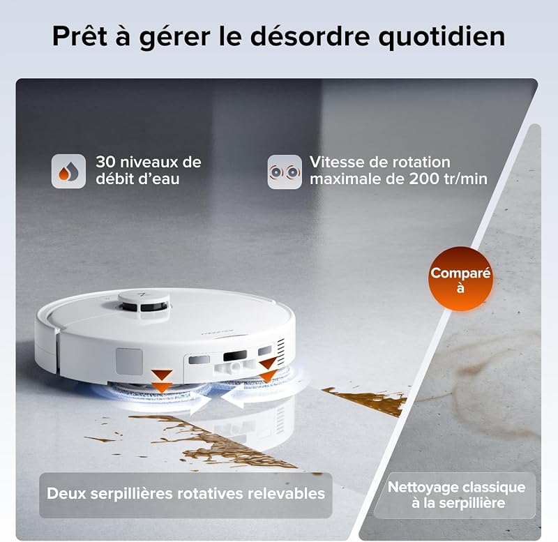 Qrevo 2 Pro Set Aspirateur Robot Laveur avec Station, 25 000 Pa
