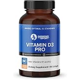 Designs for Sport Vitamin D3 Pro, Supports Bone Health, 60 Softgels | Supports Bone Health and Immune Function with Vitamins D3, K1, and K2 Blend, Gluten Free and Non-GMO