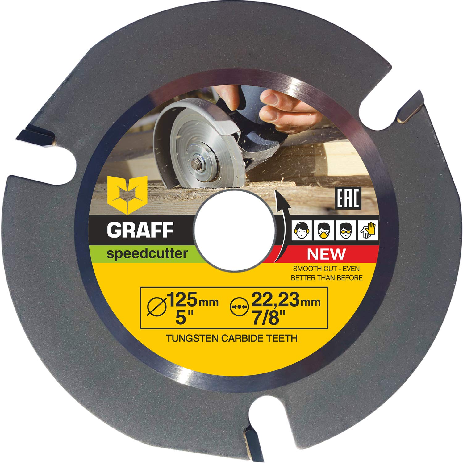 Photo 1 of GRAFF SPEEDCUTTER 5 Inch Wood Carving Disc for Angle Grinder - Circular Saw Blade for Cutting, Sculpting & Shaping - 7/8 Inch Arbor - 125mm