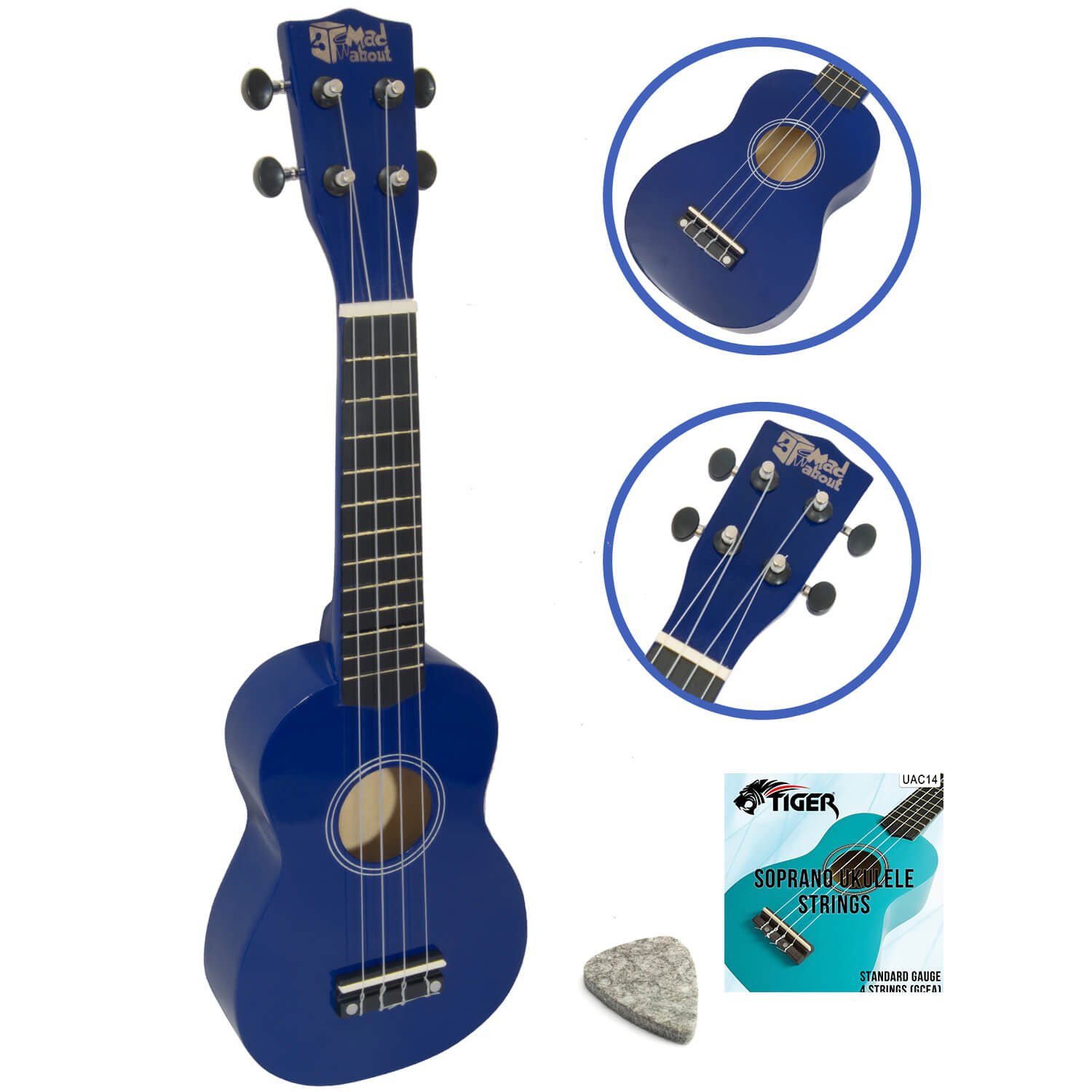Soprano Ukulele by Mad About - Blue