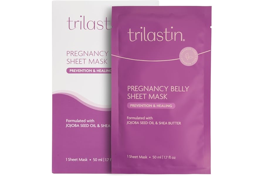 TriLASTIN Belly Masks – Belly Masks for Pregnant Women – Hydrating & Soothing for Itchy Skin – Reduces Stretch Marks – Safe for Sensitive Skin – Paraben & Phthalate-Free – Made in USA – 1 Pack