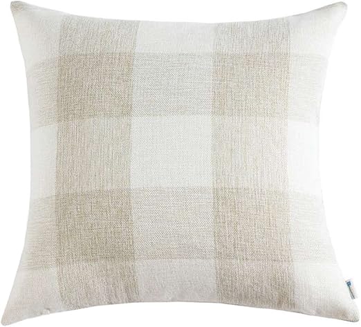 Amazon Com Anickal Beige And White Buffalo Check Plaid Throw