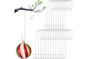 LEIFIDE 30 Pcs 9.5'' Large Christmas Ornament Hanger Hooks Outdoor Metal Wire Christmas Tree Hooks S Shaped Hangers for Tree Hanging Decoration Balls Party Supplies (Silver)