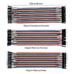 ELEGOO 120pcs Multicolored Dupont Wire 40pin Male