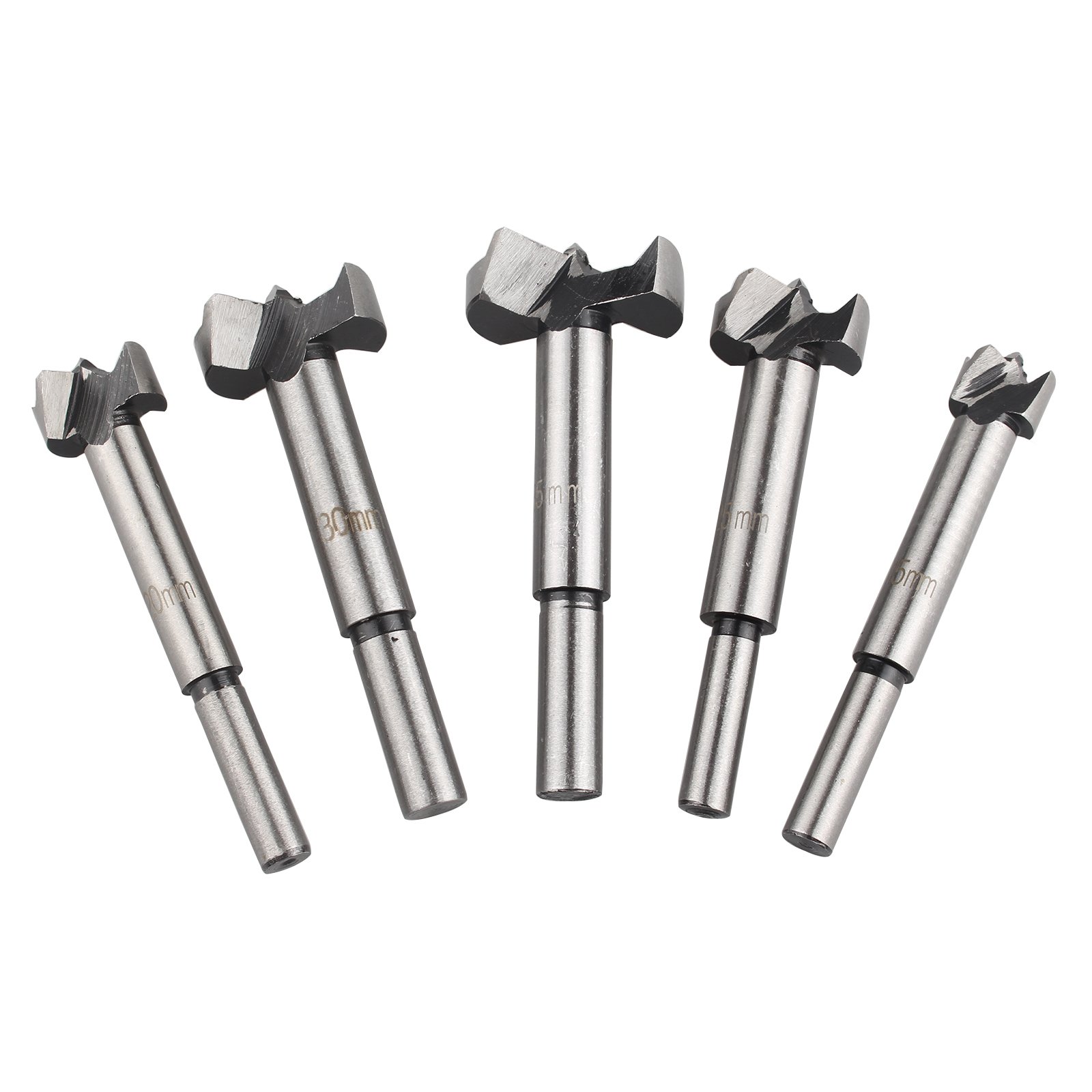 HALJIA 5 PCS Woodworking Hinge Boring Drill Hole Saw Cutter Bit Set 15mm 20mm 25mm 30mm 35mm for Wood Plastic Plywood