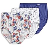 Jockey Women's Underwear Plus Size Elance Brief - 3 Pack, Future Dusk/Grape Brush Dot/Floral Wallpaper, 11