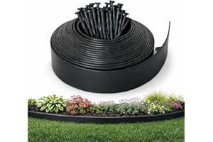 Gardzen Landscape Edging Kit, 40-Foot Long, 3-Inch Tall Garden Edging Border for Flower Beds, Tree Rings, Pathways, Includes 