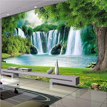 Yologg Benutzerdefinierte Fototapete 3d Wasserfall Natur Wandmalerei Wohnzimmer Schlafzimmer Wohnkultur Wasserdichte Tapeten Fur Wand 250x175cm Amazon De Baumarkt