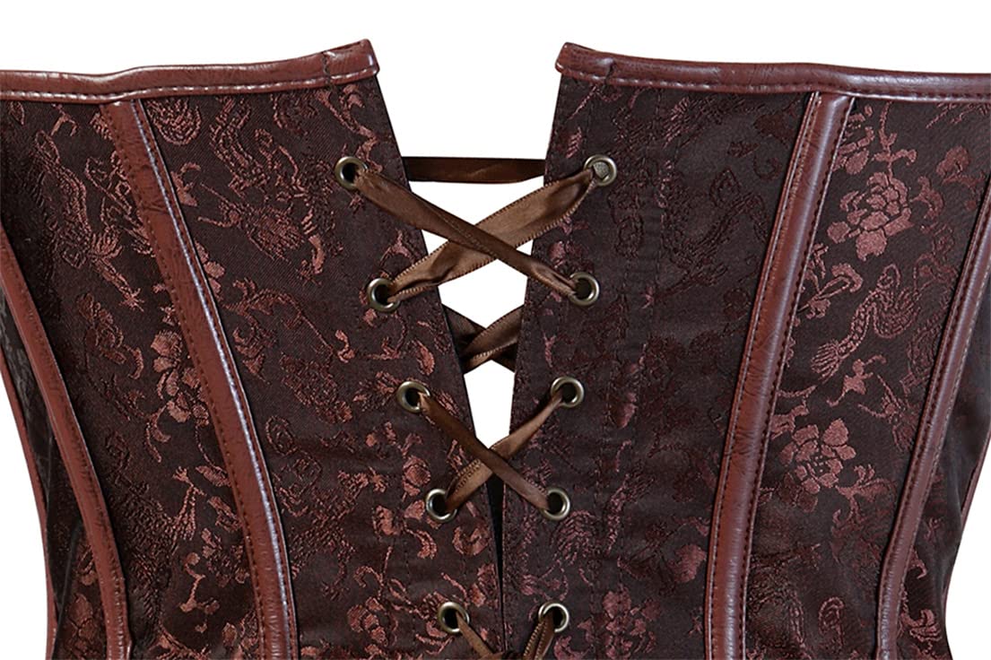 frawirshau Women's Gothic Steampunk Corset Bustier Waist Cincher Underbust Corset Vest Tank Top