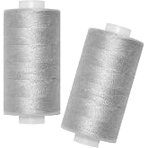 All Purpose Sewing Thread-2 Spools of Hand Polyester Sewing Thread for Sewing Machine for Hand and Machine Sewing(Pearl Gray, 2 spools)