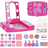 Barbie Beauty Vanity Set with Light-Up Mirror, Includes Lip Gloss, Eye Shadow, Brushes, Nail Polish, Accessories, and More! Ages 3+ Perfect for Parties, Sleepovers, and Makeovers, by Townley Girl