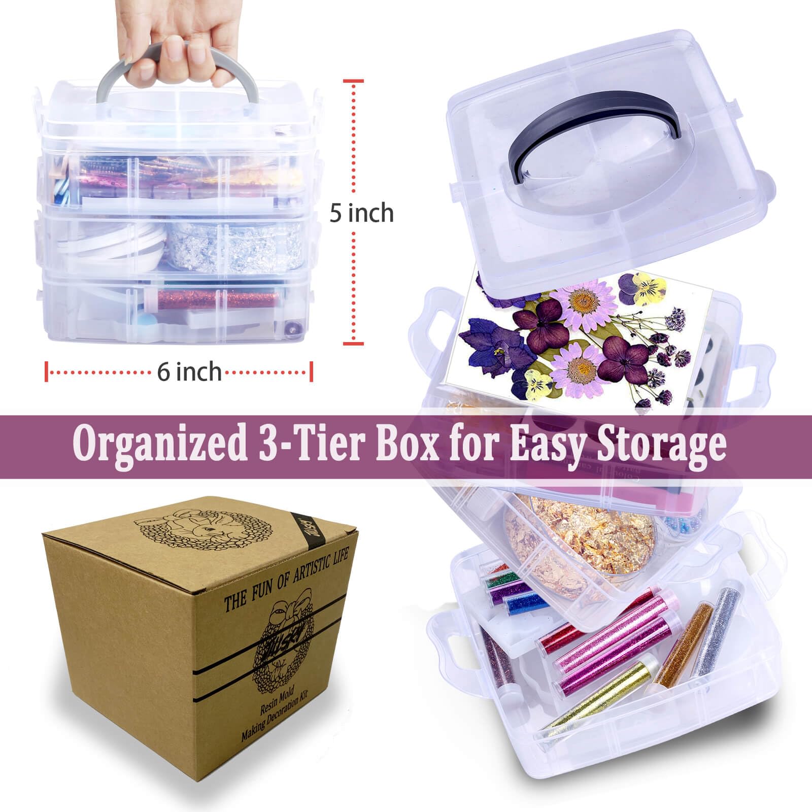 Resin Kit - Complete Resin Kits and Molds Set, 125pcs Resin Jewelry Making Kit for Beginners with Sphere, Pyramid, Crystal Molds & Epoxy Supplies for DIY Crafts