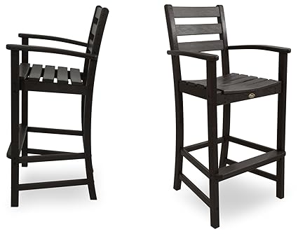 Trex Outdoor Furniture Txs120 1 Cb Monterey Bay 2 Piece Bar Chair Set Charcoal Black