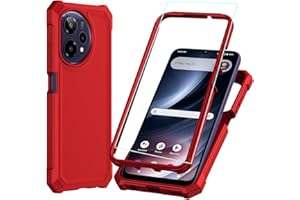 Sohapea for Cricket iCon Pro 2026 Phone Case/At&t Motivate Pro 2 5G Phone Case with Screen Protector,Motivate Pro2 Case with Shock-Absorbent Dual Layer & Military Grade Shockproof Corner Bumper Red