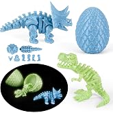 2 Pack 3D Printed Dinosaur Egg Toys Articulated Dino Set-Green Blue | 2 pcs green blue dinosaur egg toys, articulated dino surprise set