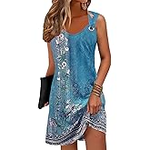 ETCYY Summer Dresses for Women 2026 Vacation Beach Cover Ups Swimsuit Sleeveless Sundresses Casual Loose Tank Sun Dresses