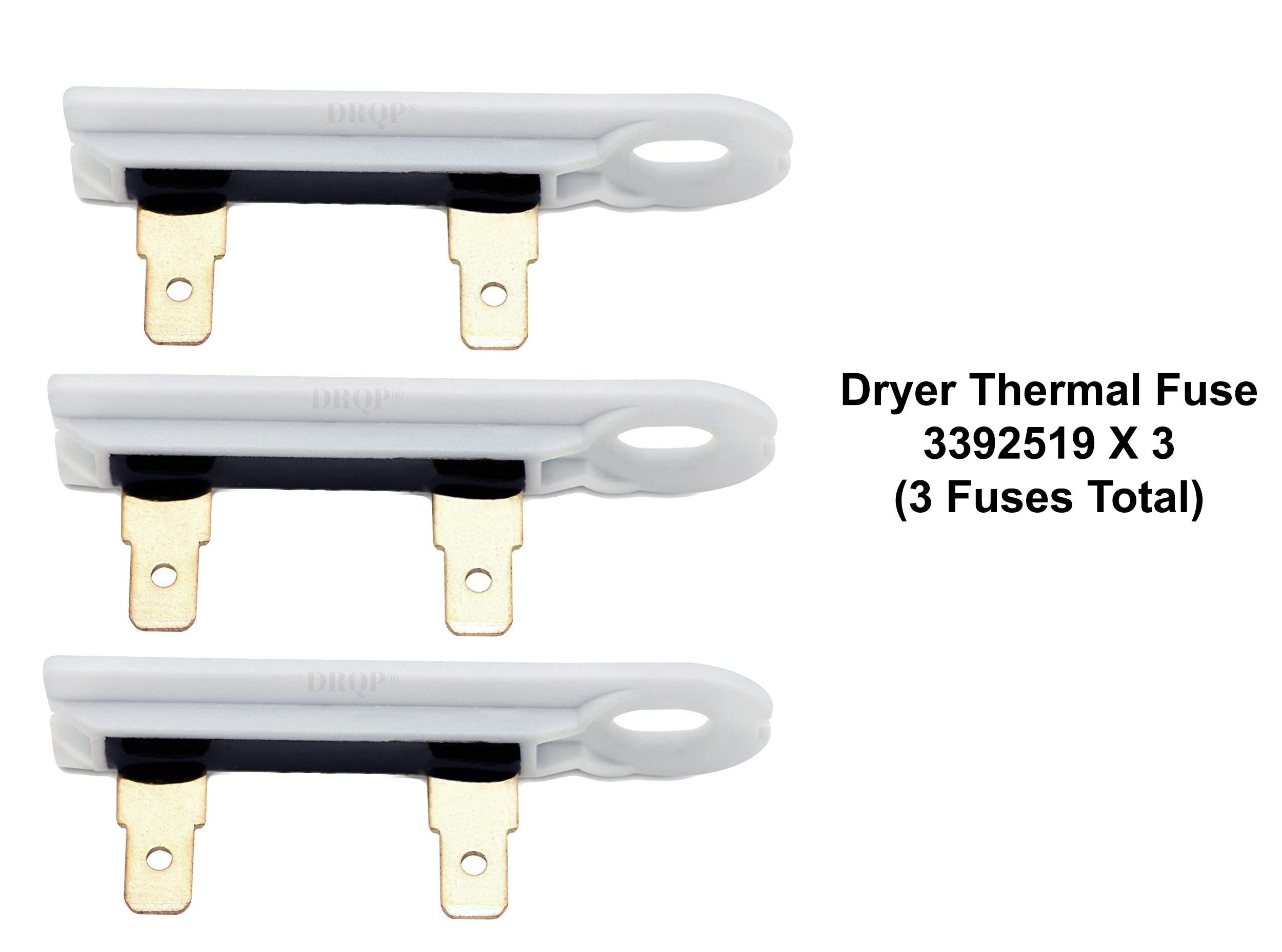 3392519 Dryer Thermal Fuse Set of 3 — Thermofuse Dryer Replacement for Whirlpool Dryer WP3392519, G4AP0500, 3388651, AP6008325, 694511, 80005, 2986, 6L4101, PS11741460, WP3392519VP