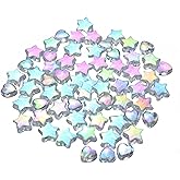 pson 200PCS Mini Acrylic Beads, Clear 10mm Star & 8mm Heart Shape Beads, Small Transparent Crystal Plastic Beads for Necklace, Bracelet Making, DIY Jewelry Crafts, DIY