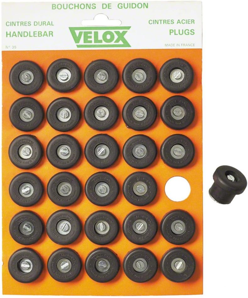 Velox Rubber Bar Plugs (Card of 30) Bike Grips And