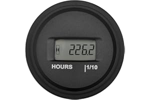 Runleader Digital LCD Hour Meter Kit, AC/DC 5V to 277V, Use for ZTR Lawn Mower Tractor Generator Golf cart Club car Scrubber 