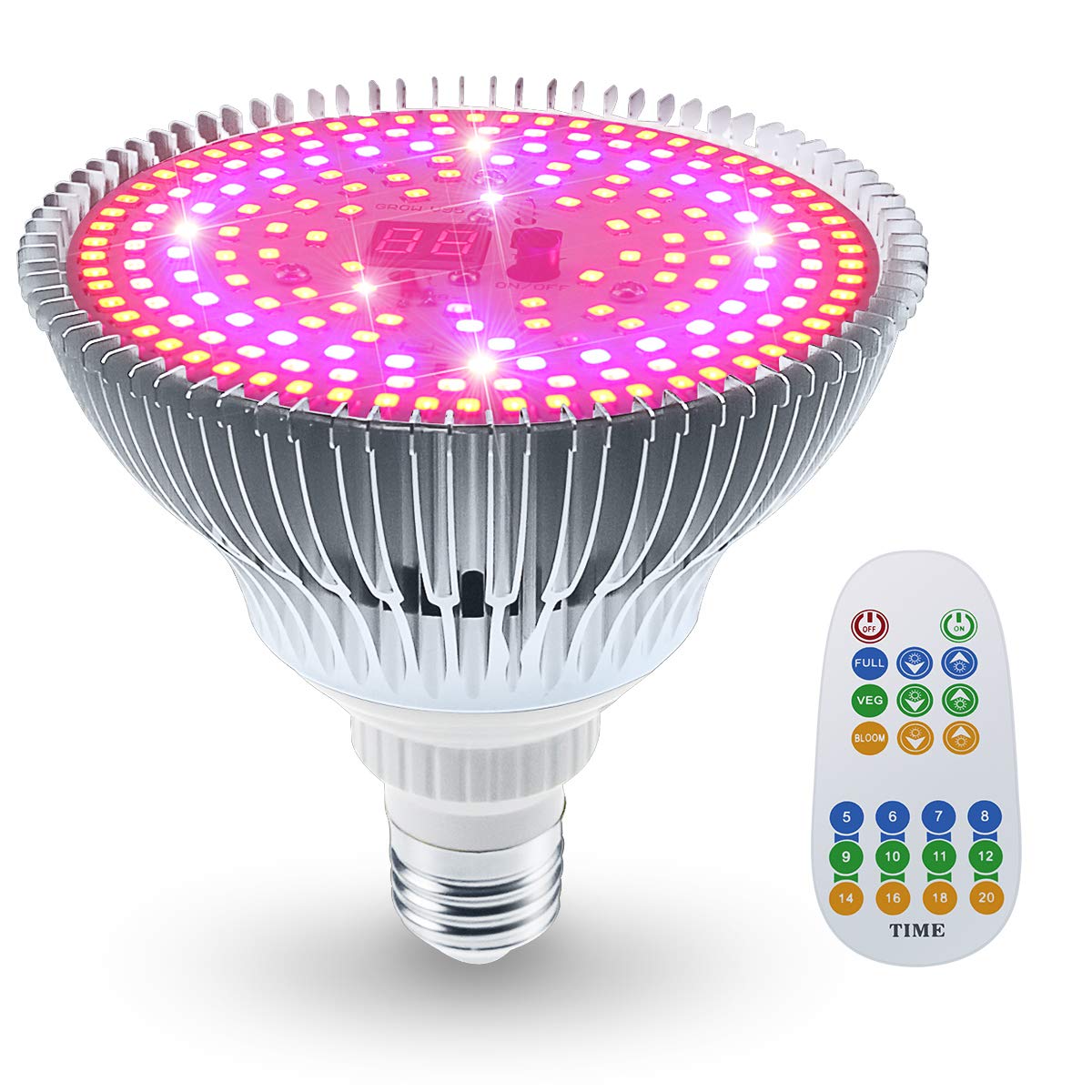 Koopower 100W LED Grow Light Bulb, Full Spectrum Remote Control Plant