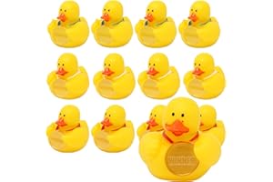 TRIBELLO Award Medal Rubber Ducks 12 Gold Medals Winner Medals Rubber Duckies - Award Winner Prizes - Medal Party Favors & Decor - Winner Gifts Gold Prize Rewards for Olympic Party Sports Game Competition