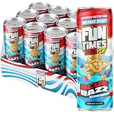 Fun Times Soda Pop Blue Razz, 12 Pack (12 oz Soda Cans), Craft Soda with Real Cane Sugar, Carbonated Beverage with All Natural Flavors, Dye Free Soft Drinks